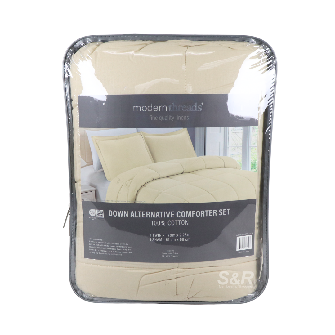Modern Threads 100% Cotton 2-piece Beige Comforter Set Twin Size